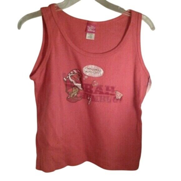 Disney Size L Tank Top Girls Bah Humbug Graphic Grumpy Christmas Design NEW - Picture 1 of 5